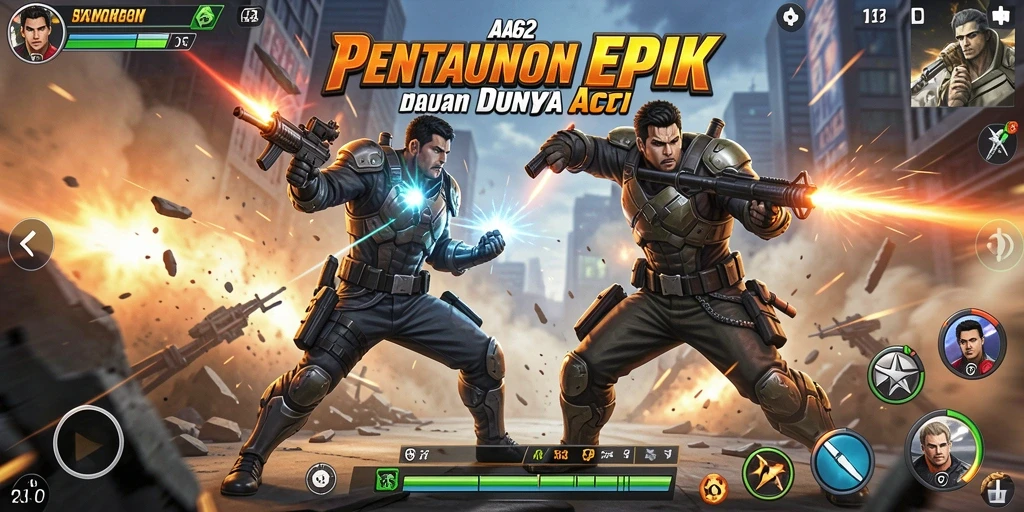 Tampilan aksi mendebarkan dari game AA62 saat pertarungan berlangsung.