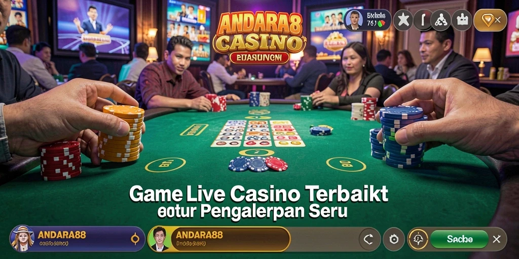 Tampilan gameplay Live Casino yang mendebarkan di ANDARA88.