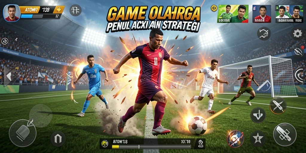 Screenshot gameplay ATOM138 menampilkan aksi olahraga yang mendebarkan.