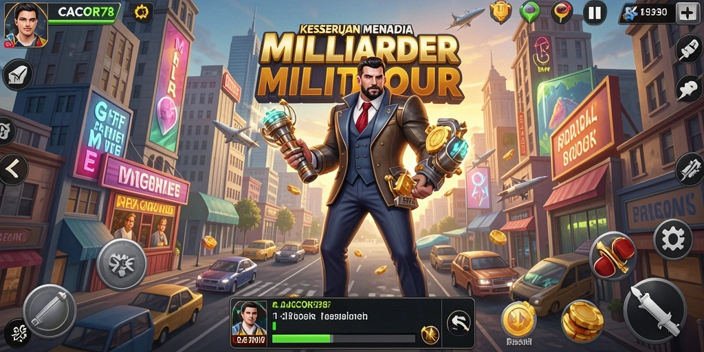 Screenshot gameplay CACOR78 menunjukkan keseruan dalam membangun bisnis Tycoon.
