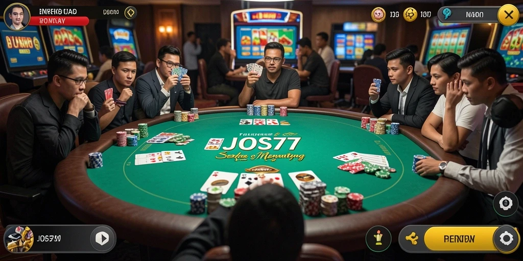Tampilan menarik dan gameplay seru di JOS77 game Poker.