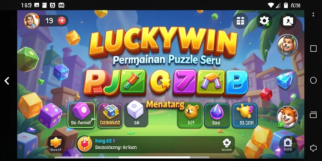 Tampilan permainan LUCKYWIN dengan teka-teki yang menantang.