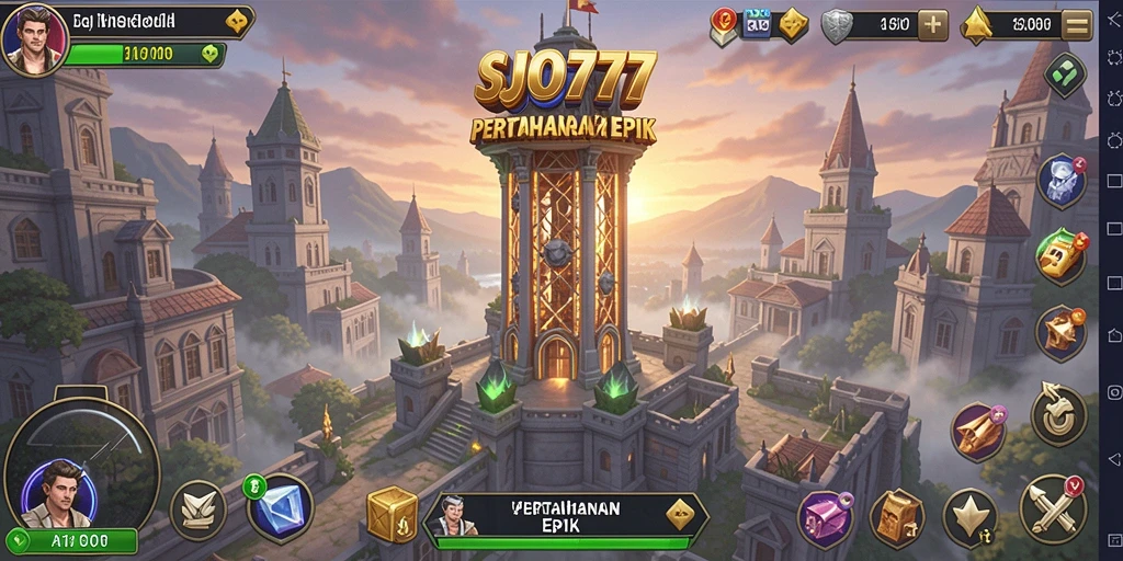 Screenshot gameplay SJO777 menampilkan aksi menakjubkan Tower Defense.