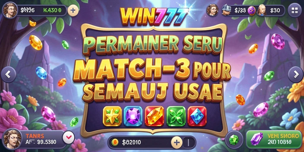Gameplay <strong>WIN777</strong> yang penuh warna dan seru saat menyambungkan tiga buah.